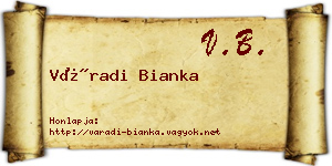 Váradi Bianka névjegykártya